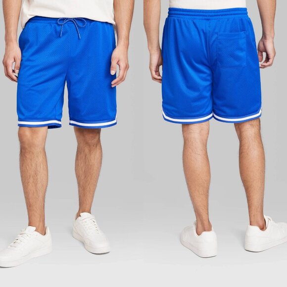 Large - Mens 8in Regular Fit Pull-On Shorts - Original Use - Cobalt Blue - Picture 1 of 6